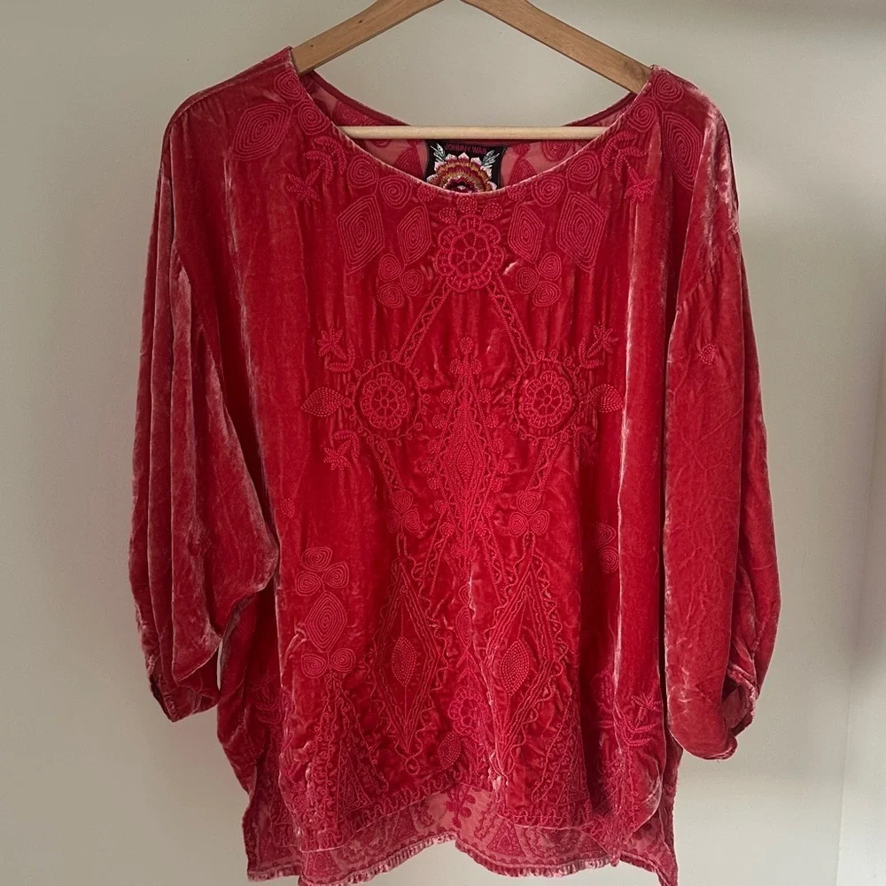 Johnny Was Velvet Liona Blouse size large - Picture 3 of 10